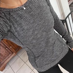 Lululemon Race Your Pace Long Sleeve Pullover Coco Pique Black Size 4! EUC!
